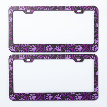 All Over Paws License Plate Frame - Set of 2