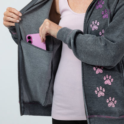 Rainbow Paws Zip Up Burnout Hoodie