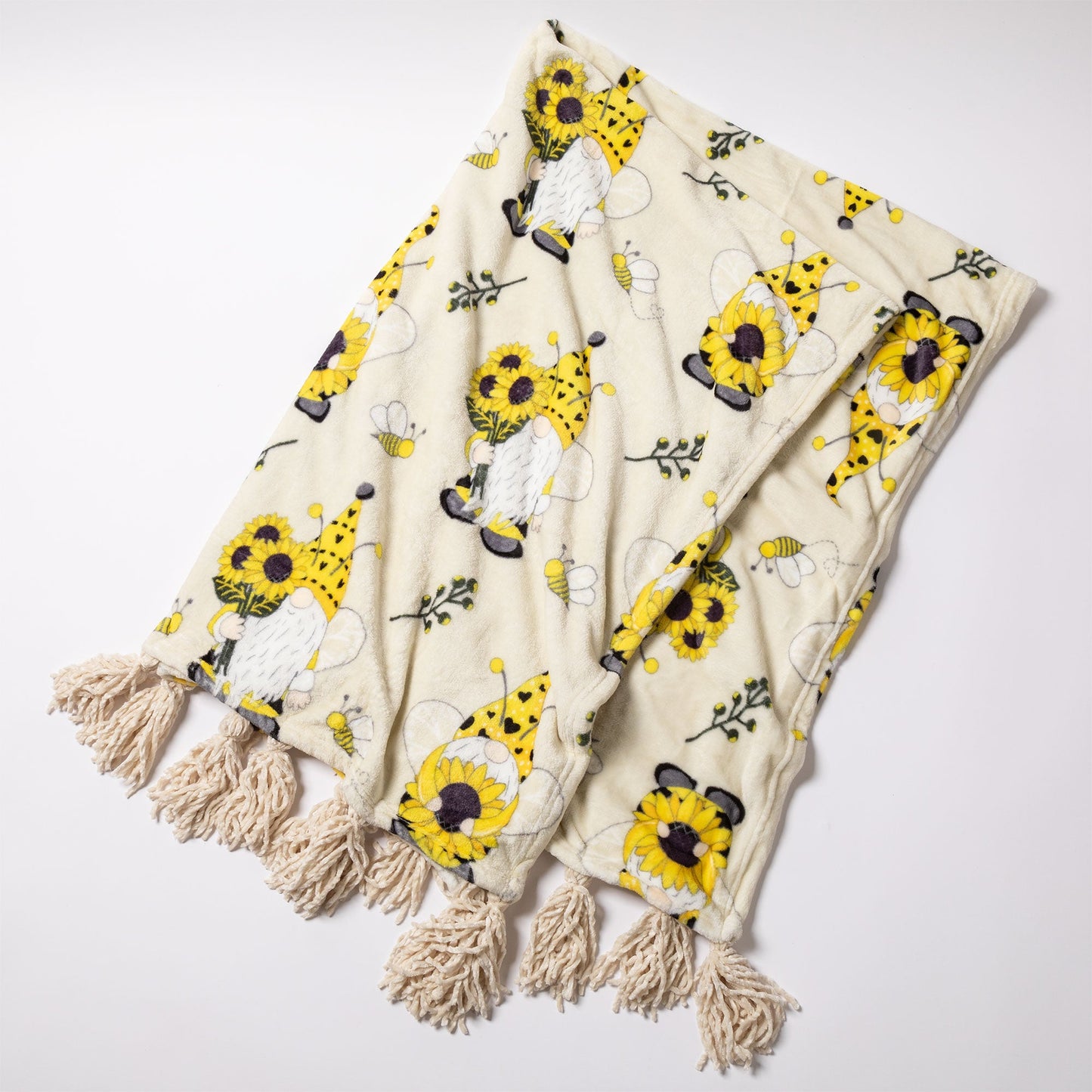 Golden Sunflower Fleece Throw Blanket