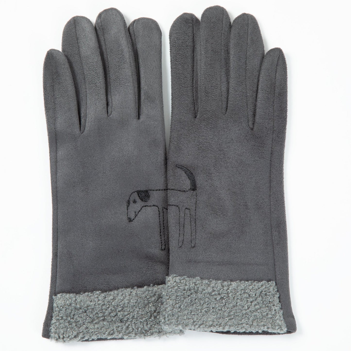 Embroidered Cat & Dog Touch Screen Gloves