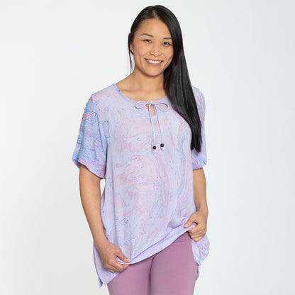 Orchid Swirl Short Sleeve Top