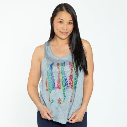 Sitting Rainbow Cats Tank Top