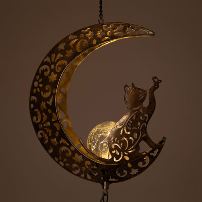 Pet Crescent Moon Solar Wind Chime