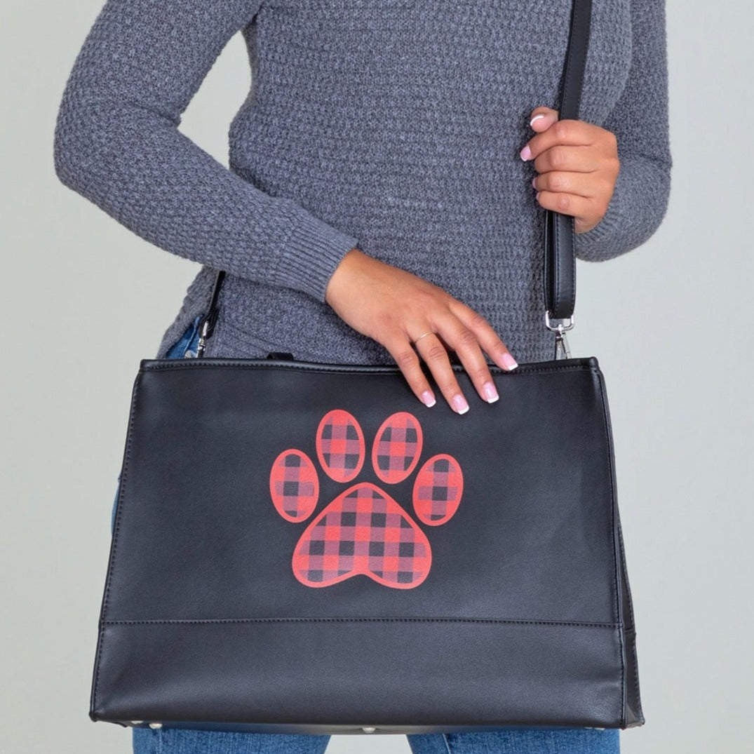 Buffalo Check Paw Print Handbag