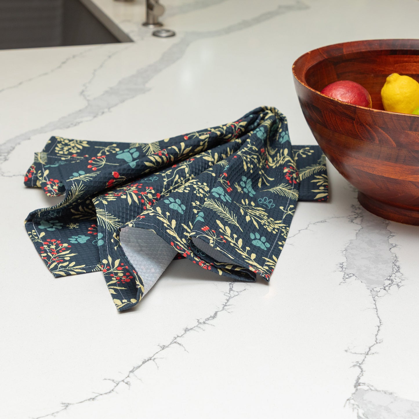 Winter Paws & Gnomes Kitchen Towel - Set of 2