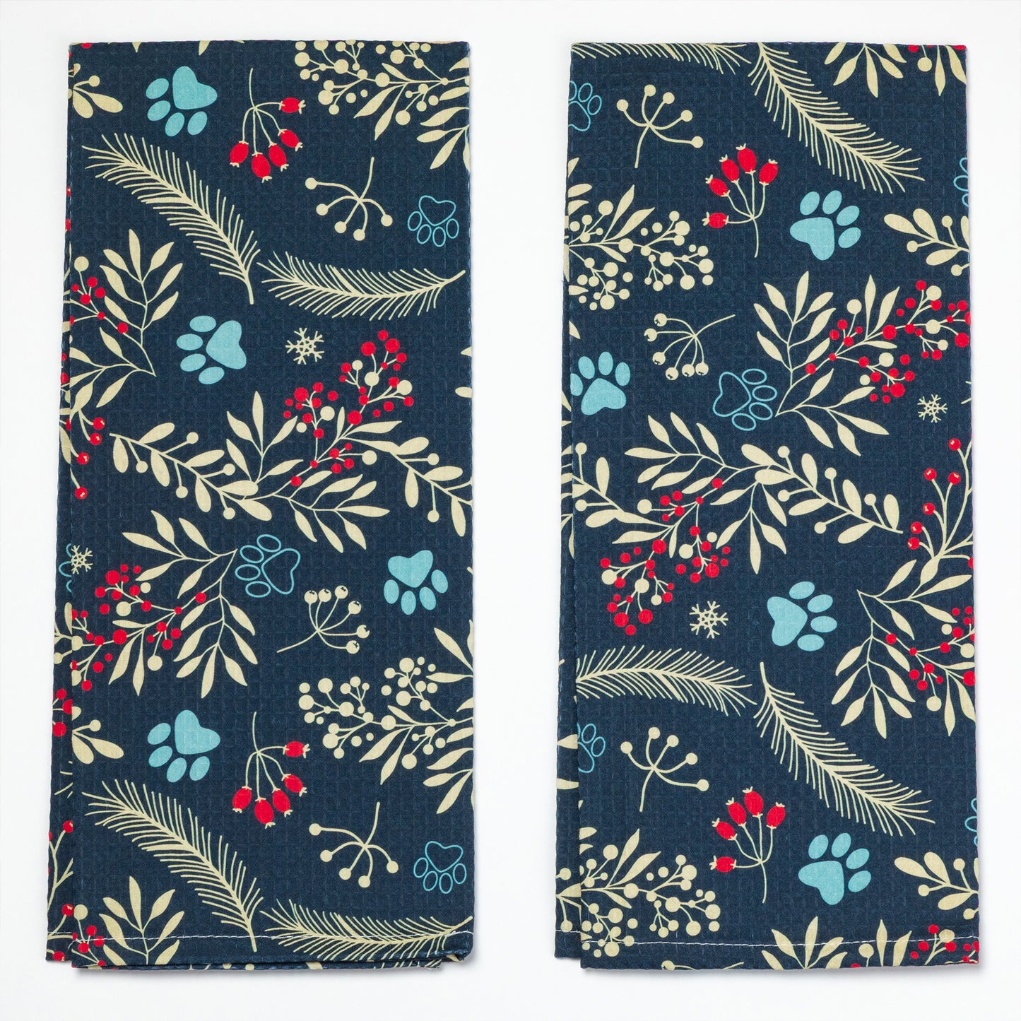 Winter Paws & Gnomes Kitchen Towel - Set of 2