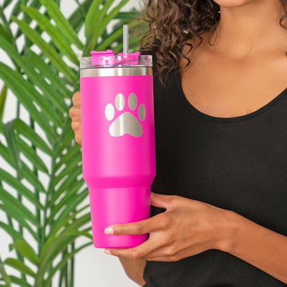 Paw Print Vacuum Sealed Stainless Steel Tumbler - 40 oz