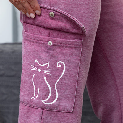 Paw Print Burnout Cargo Pocket Pants