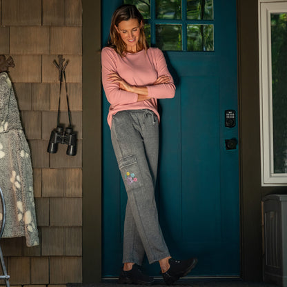 Paw Print Burnout Cargo Pocket Pants