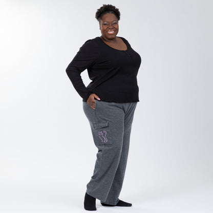 Paw Print Burnout Cargo Pocket Pants