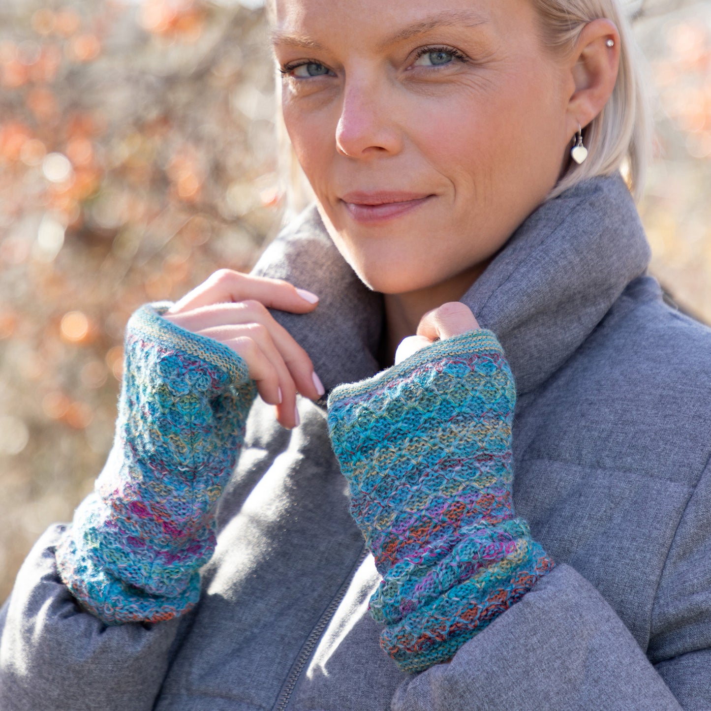 Colorful Alpaca Fingerless Mittens