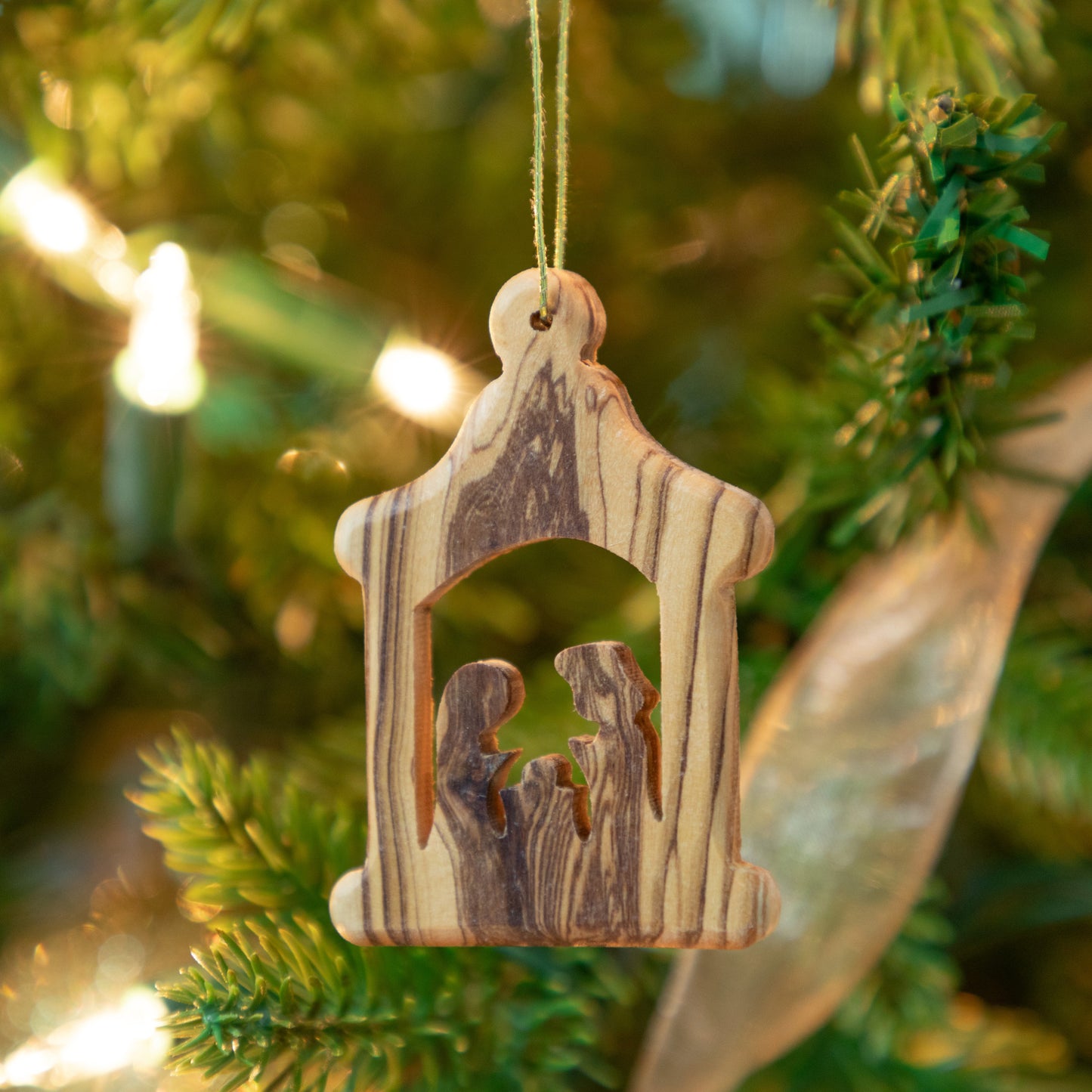 Hand-Carved Olive Wood Ornament