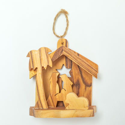 Hand-Carved Olive Wood Ornament