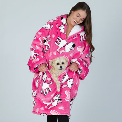 Wearable Pet Pocket Hoodie Blanket