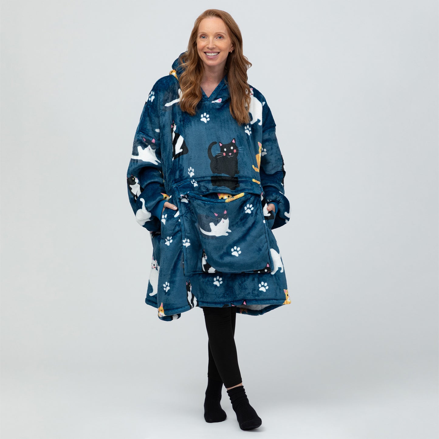 Wearable Pet Pocket Hoodie Blanket