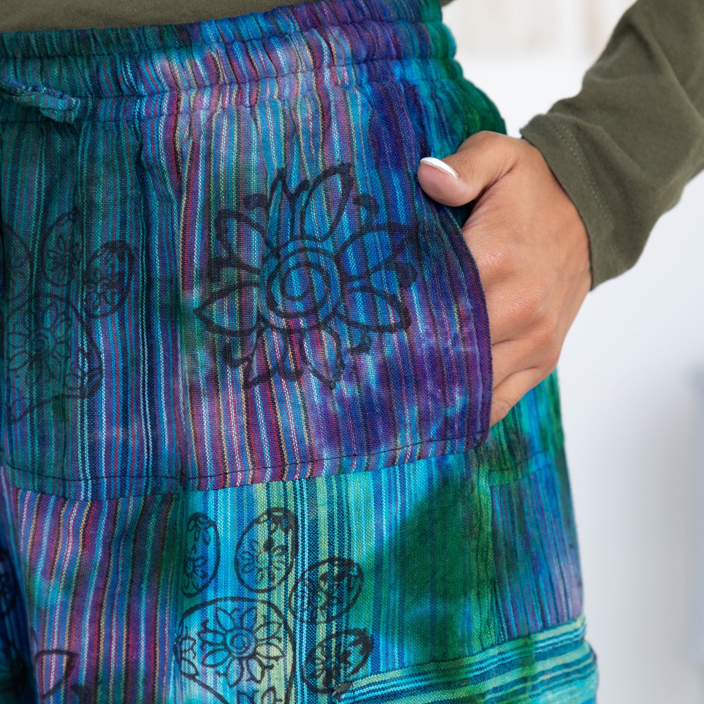 Tie-Dye Patchwork Paw Print Pants