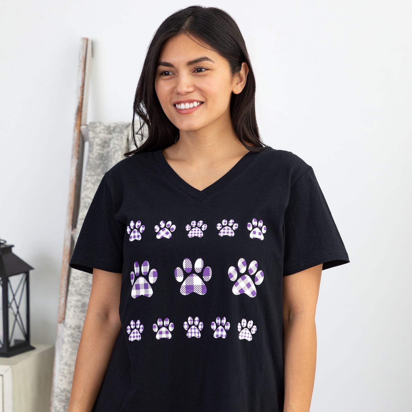 Gingham Paw VNeck Nightgown The Animal Rescue Site