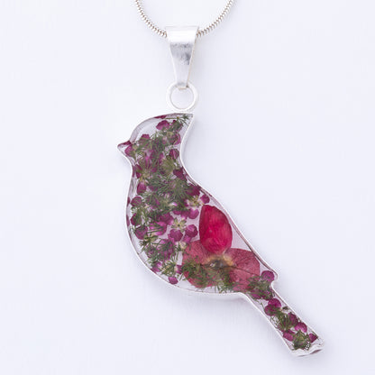 Real Flowers & Sterling Necklace
