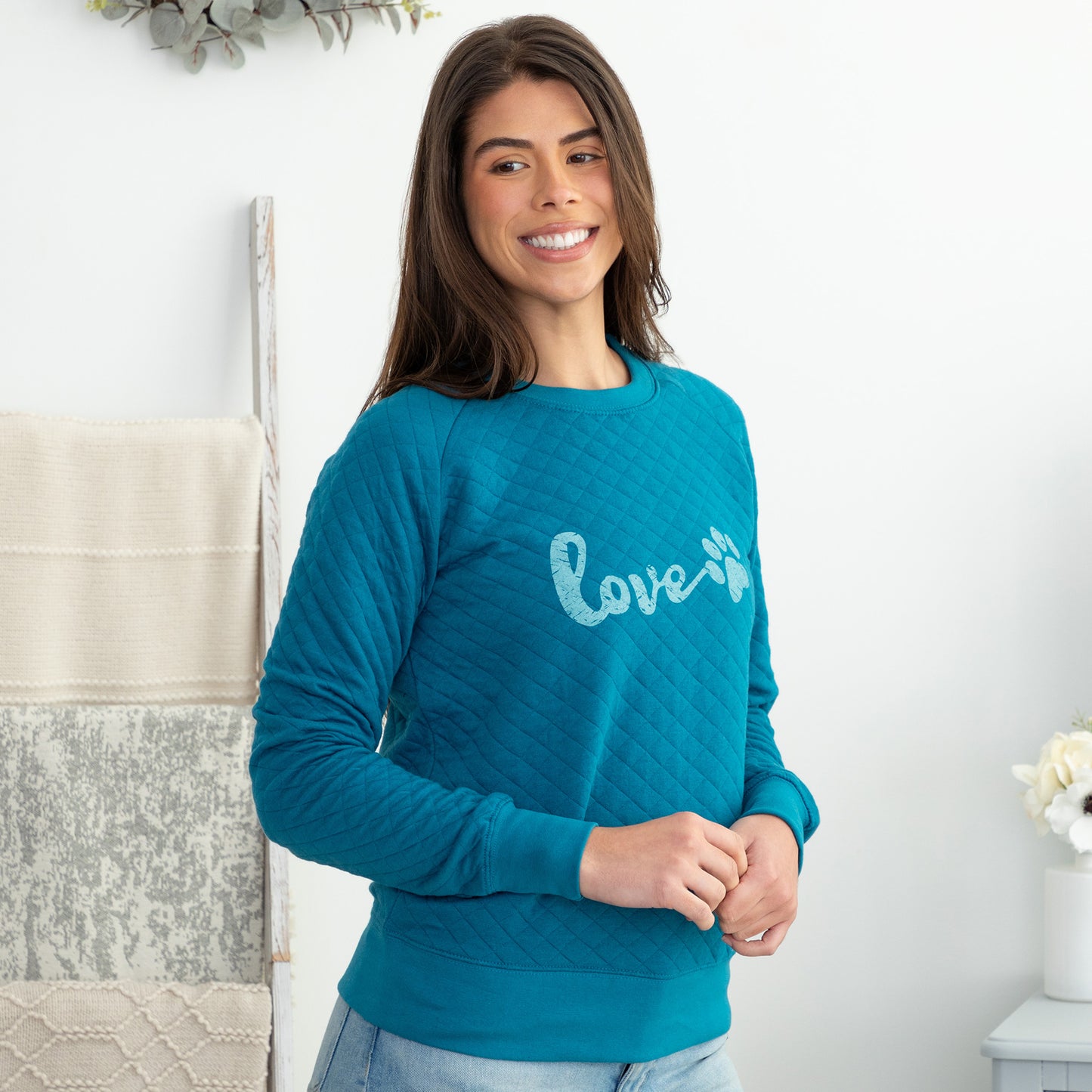 Quilted Love Paw Crewneck Sweatshirt