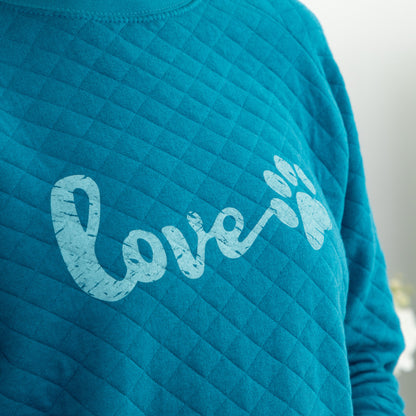 Quilted Love Paw Crewneck Sweatshirt