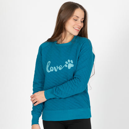 Quilted Love Paw Crewneck Sweatshirt