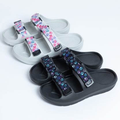 Paw Prints Velcro Slide Sandals