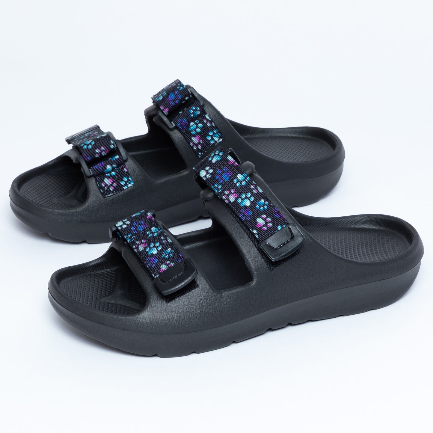 Paw Prints Velcro Slide Sandals