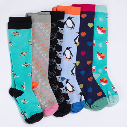 Fun Print No Slip Moderate Compression Socks