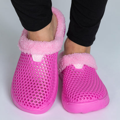 On the Go Sherpa Fleece-Lined Rubber Clogs