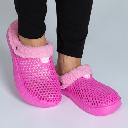 On the Go Sherpa Fleece-Lined Rubber Clogs