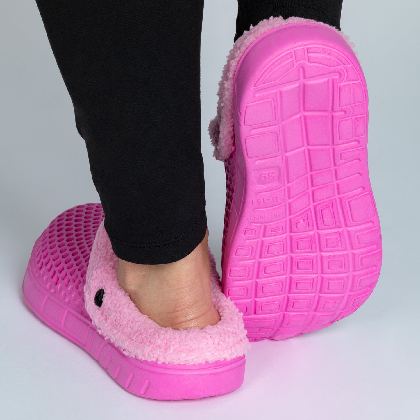 On the Go Plush Sherpa Fleece-Lined Rubber Clogs