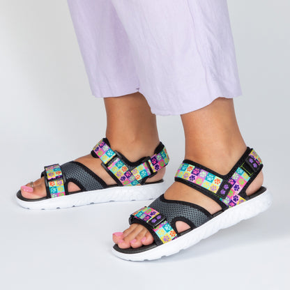 Paw Print Adjustable Comfort Sandals