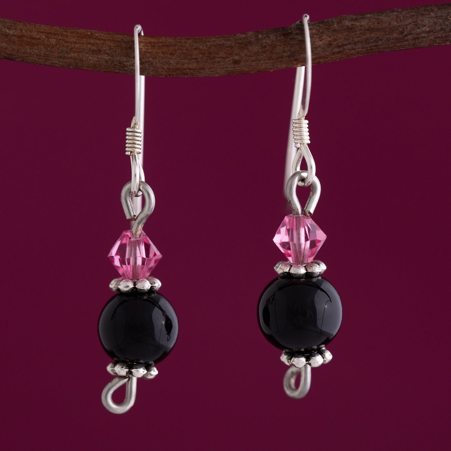 Simple Amethyst Bead Earrings