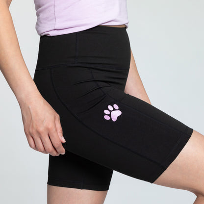 Paw Print High Rise Shorts with Pockets