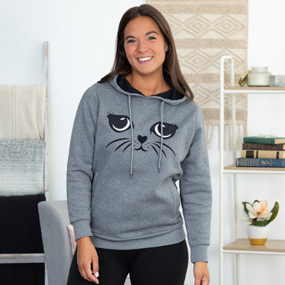 Kitty Face Hooded Sweatshirt