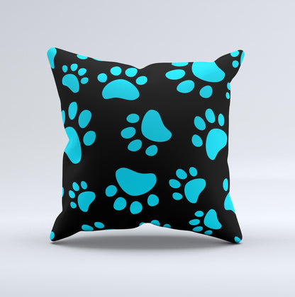 Paw Print Ink-Fuzed Decorative Throw Pillow