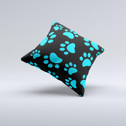 Paw Print Ink-Fuzed Decorative Throw Pillow