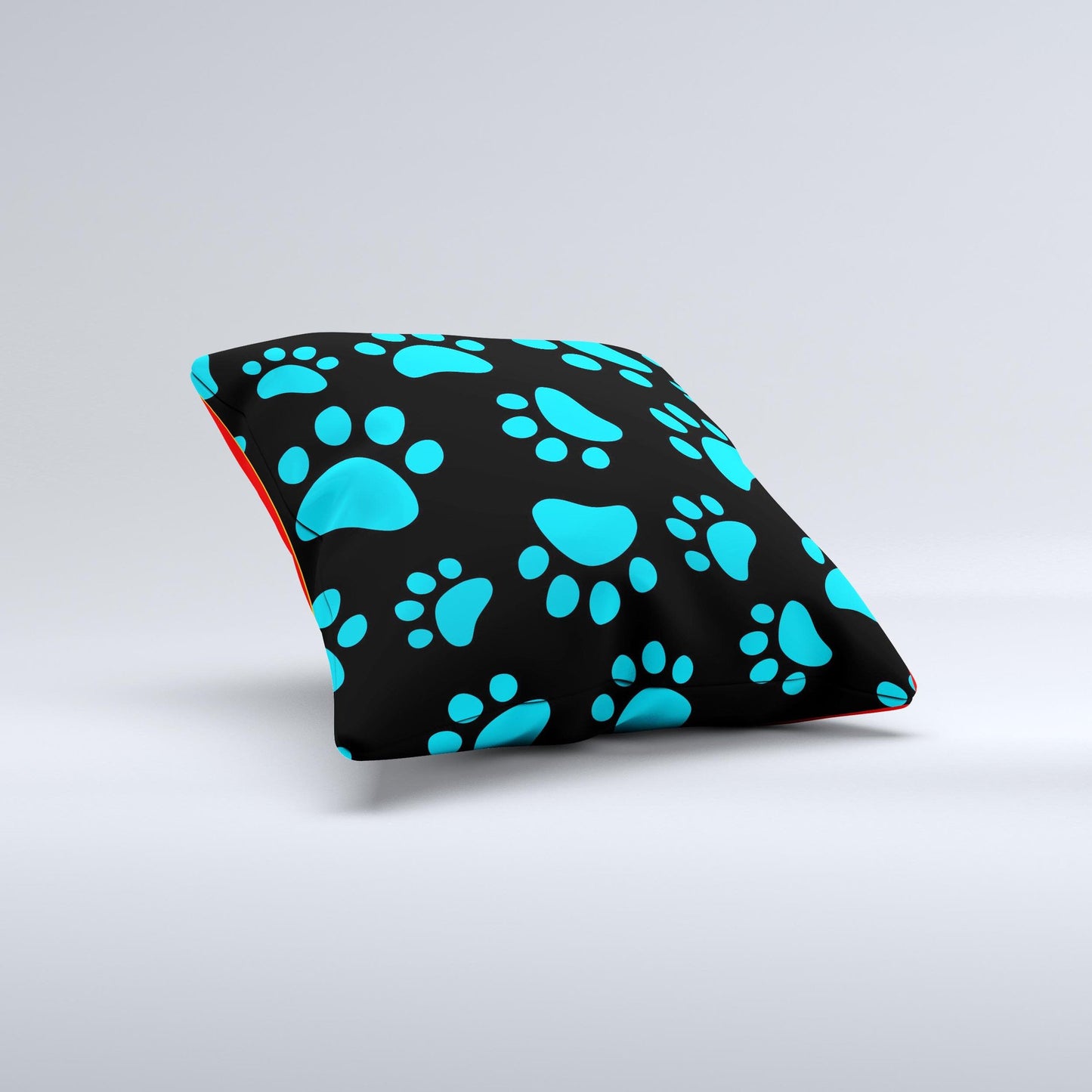 Paw Print Ink-Fuzed Decorative Throw Pillow