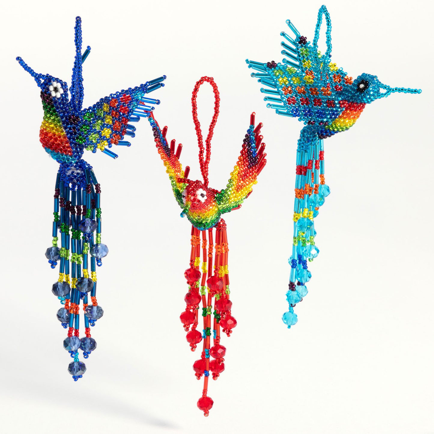 Hand Beaded Guatemalan Hummingbird Ornament