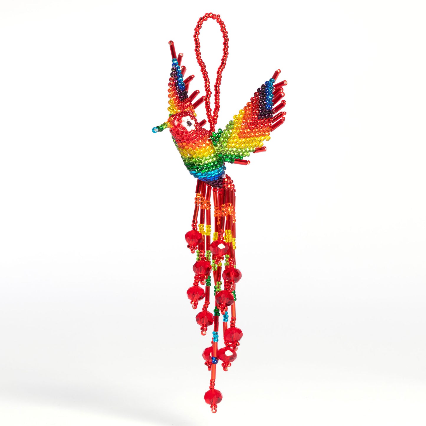 Hand Beaded Guatemalan Hummingbird Ornament