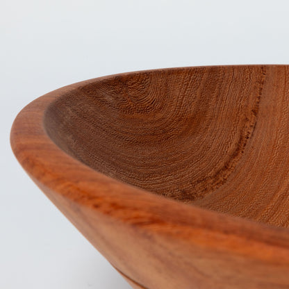 Hand-Carved Mahogany Wooden Bowl