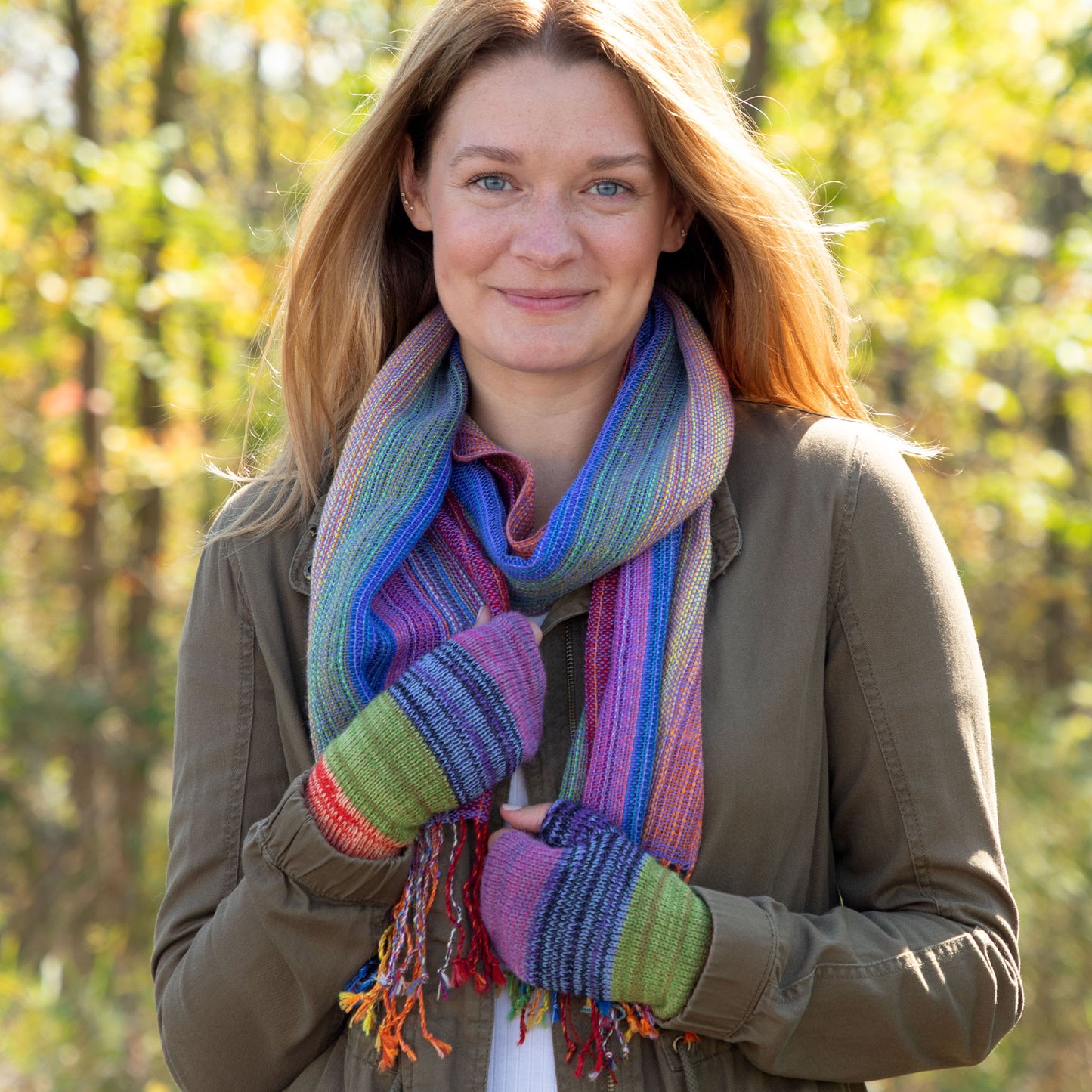 Alpaca Fingerless Mittens & Scarf Set | Fair Trade, 100% Alpaca Fiber