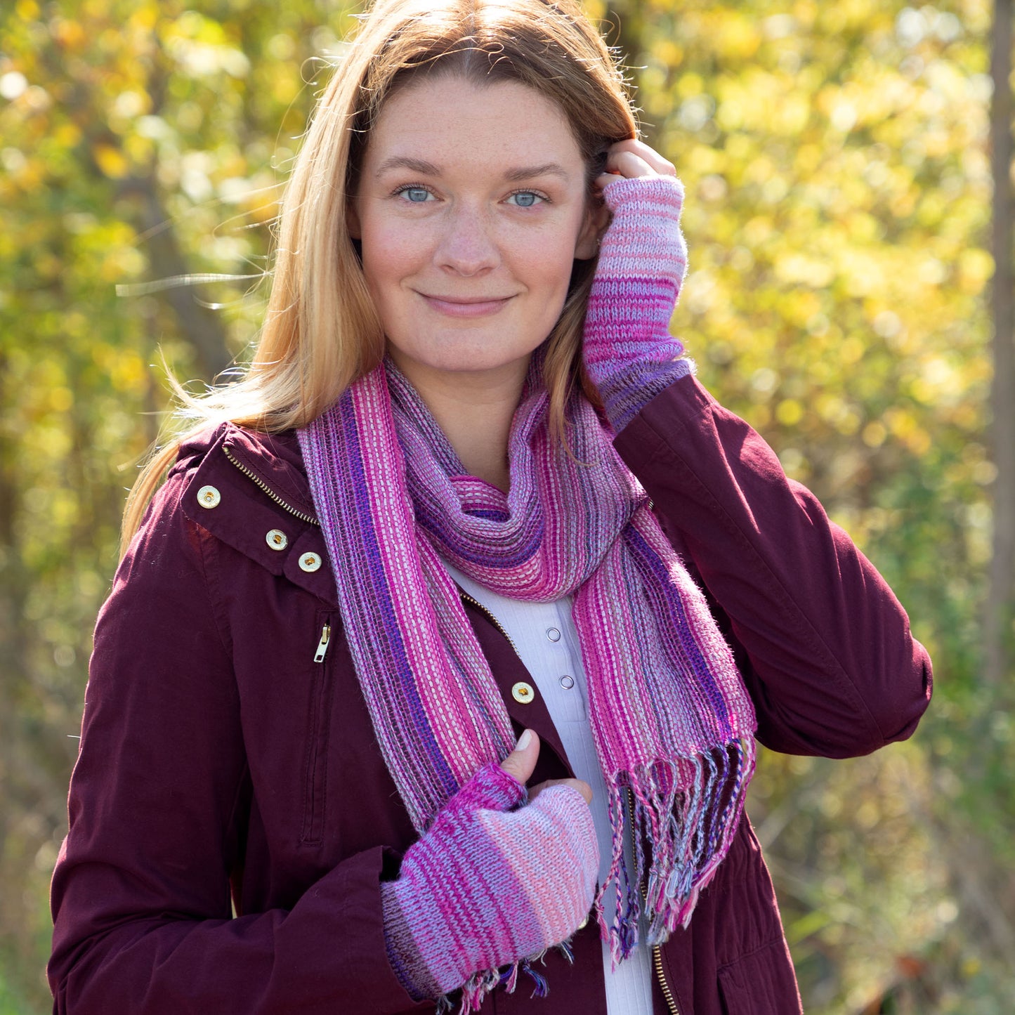 Alpaca Fingerless Mittens & Scarf Set | Fair Trade, 100% Alpaca Fiber