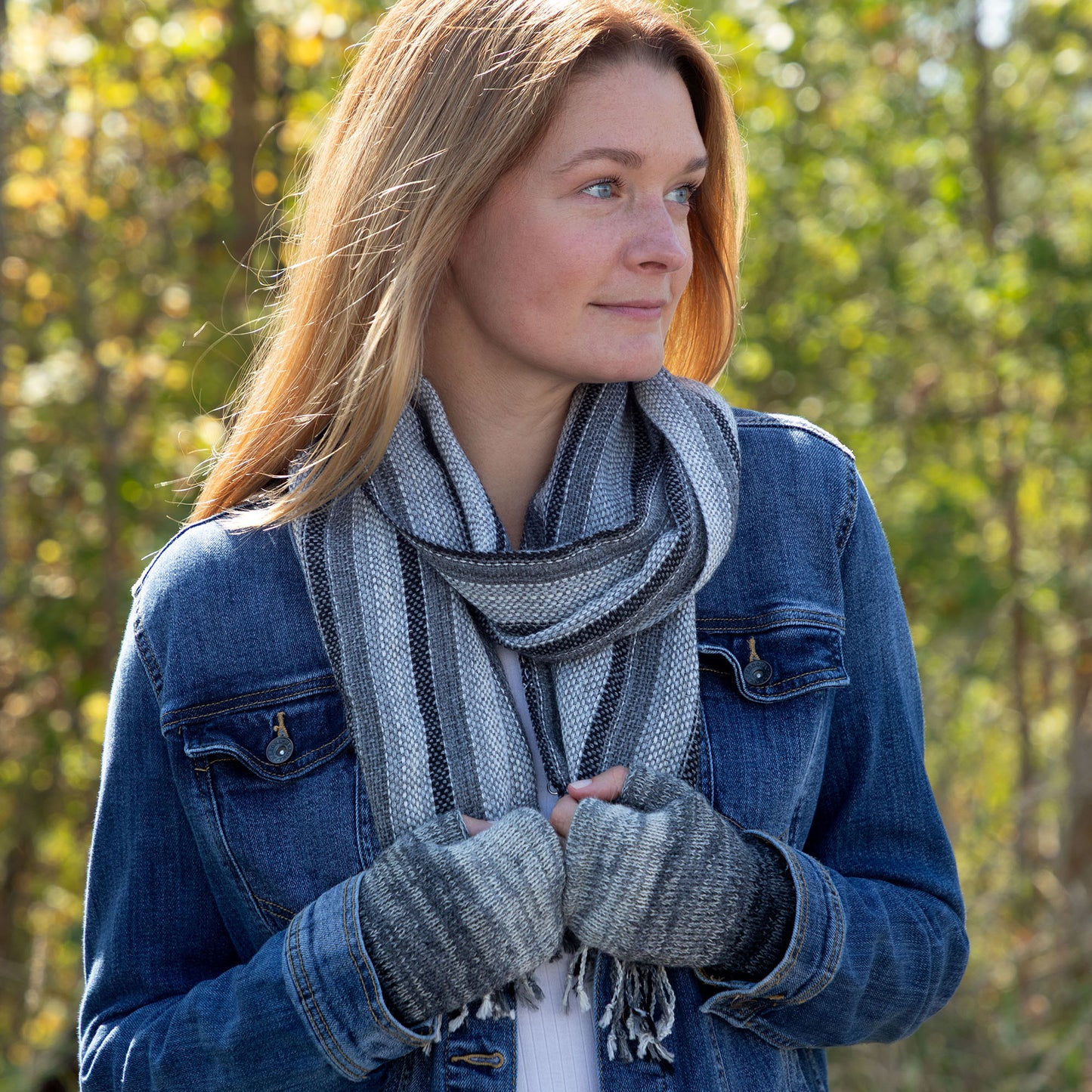 Alpaca Fingerless Mittens & Scarf Set | Fair Trade, 100% Alpaca Fiber