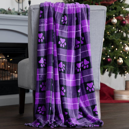 Super Cozy&trade; Fleece Paw Print Throw Blanket