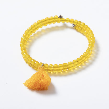 Taj Tassel Glass Bead Bracelet