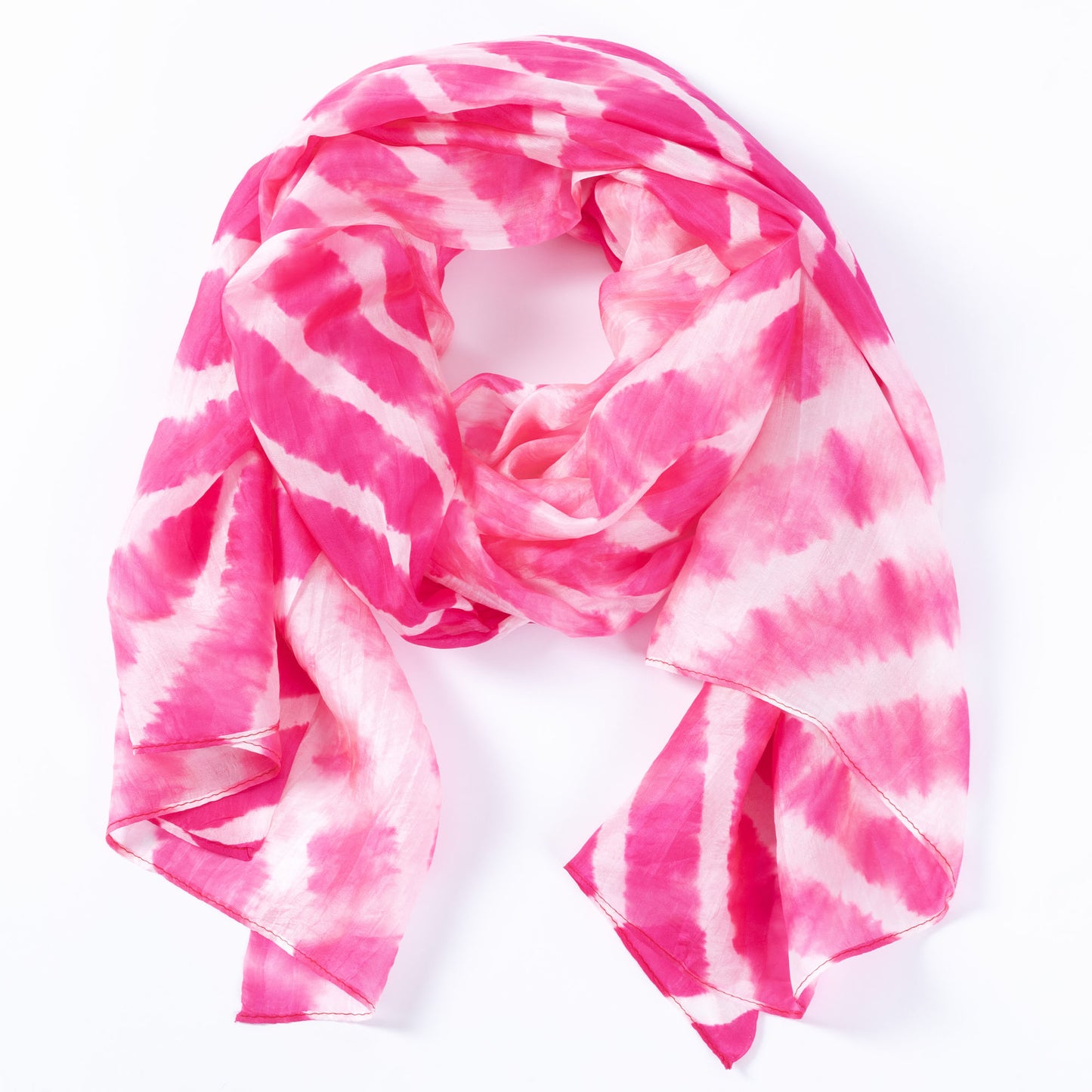 Tie-Dye Stripe Silk Scarf