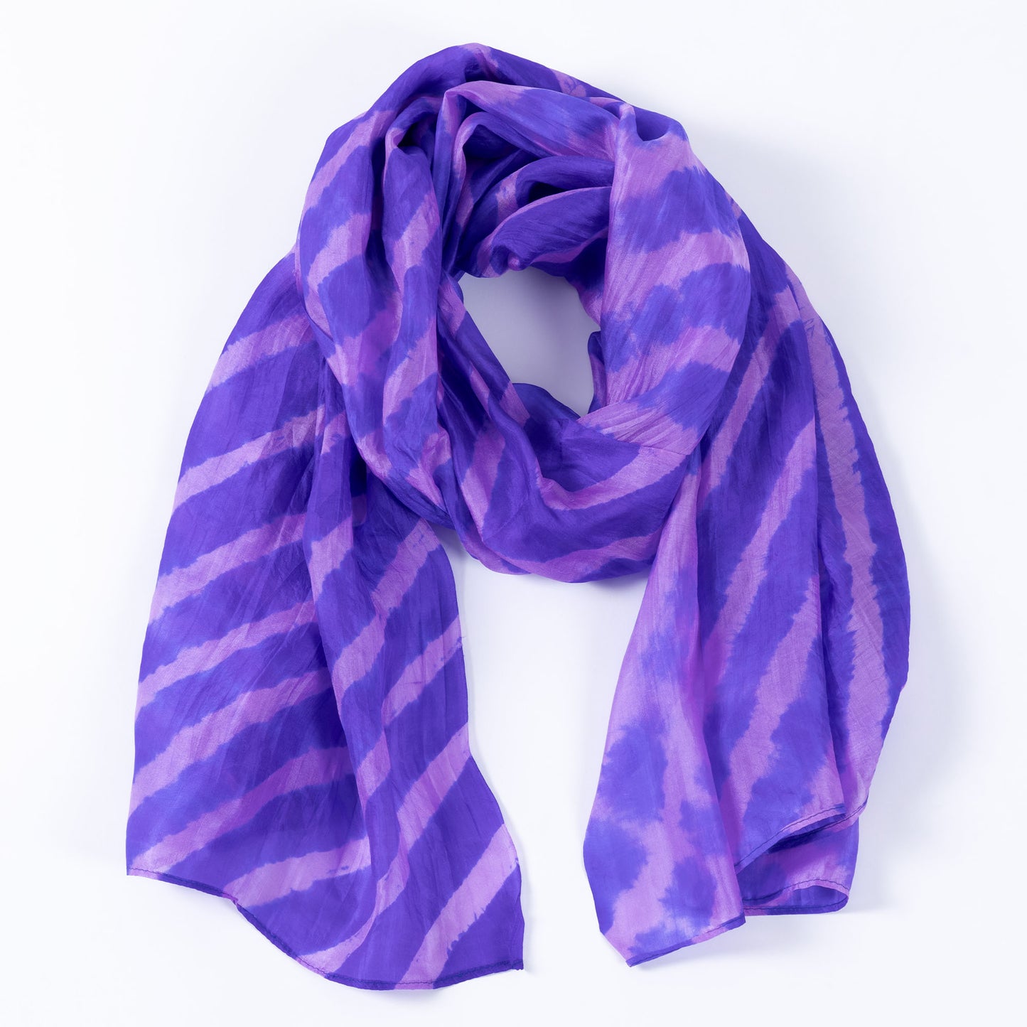 Tie-Dye Stripe Silk Scarf