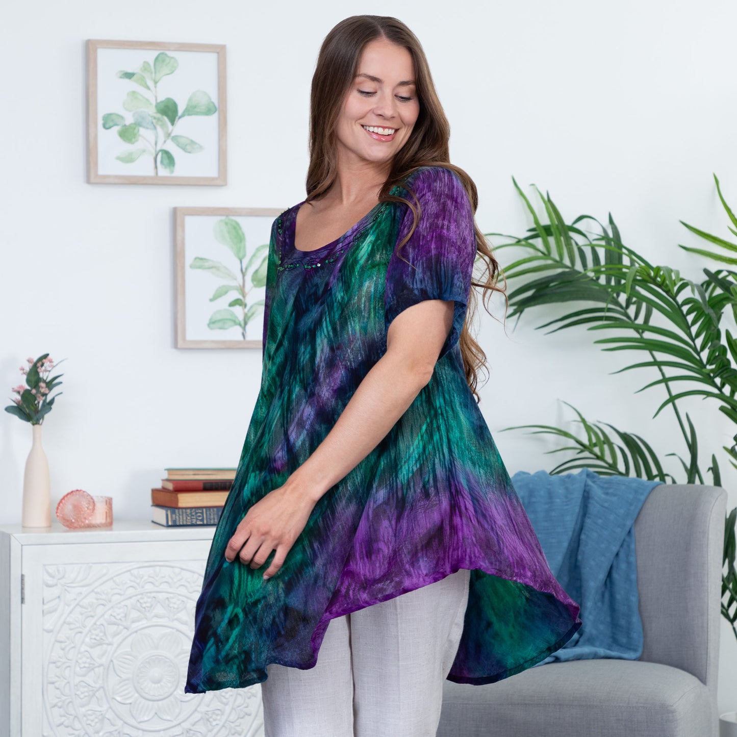 Peacock Love Tunic | Fair Trade