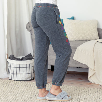 Walking Paws Burnout Sweatpants with Pockets